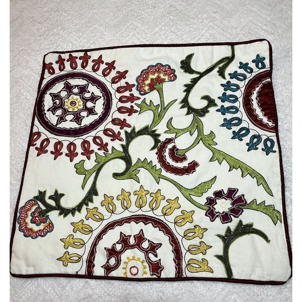 Embroidered Cushion‎ Cover Cotton Pillow Case Cover Decor Throw 16"